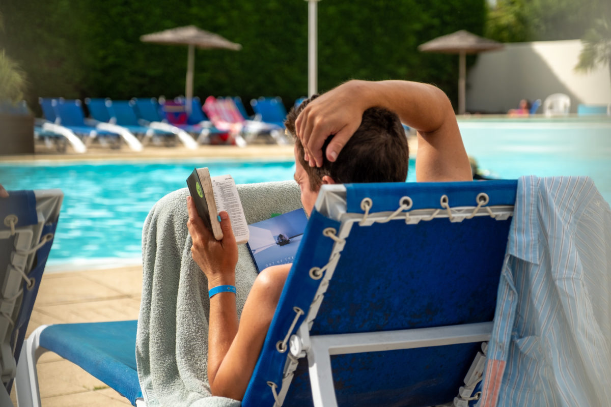 Bible by the pool